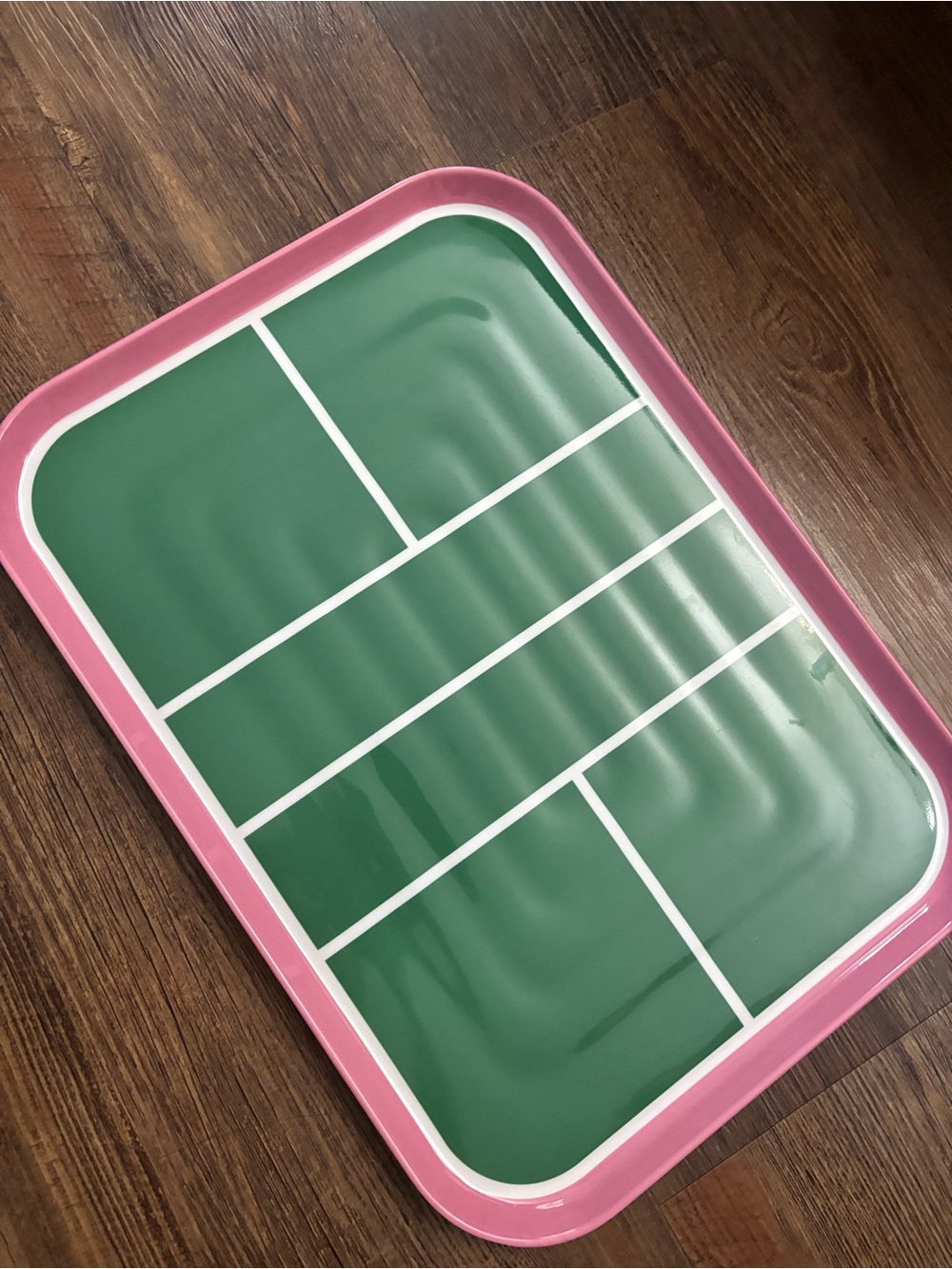 Soccer Field Serving Tray Platter Board Game Day FIFA Pink Green NEW